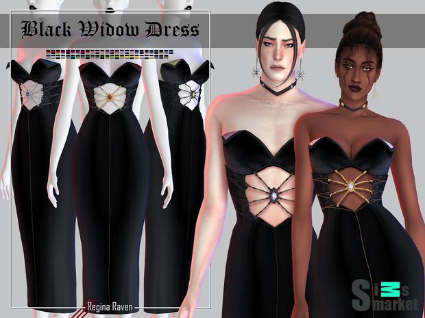 платье от Regina Raven  для Симс 4. Скачать мод