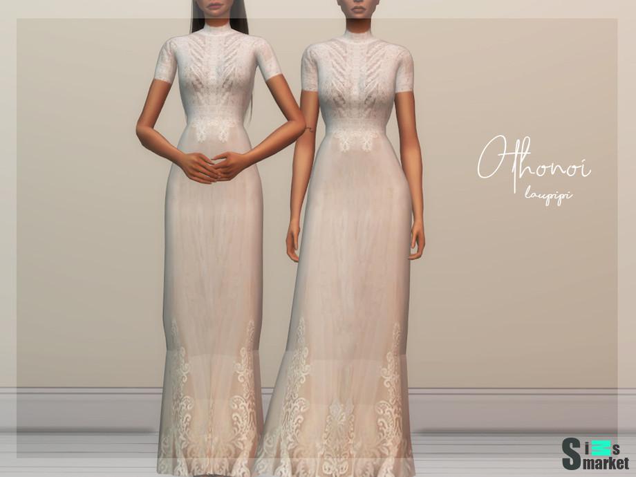 Платье Othonoi by laupipi  для Симс 4. Скачать мод