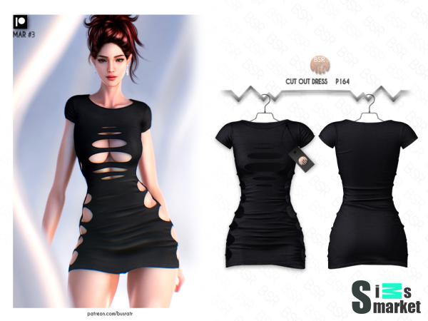 Платье p164 by busra-tr для Симс 4. Скачать мод
