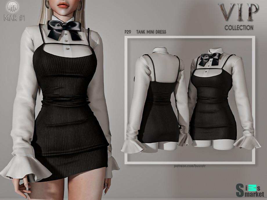 Платье P29 by busra-tr для Симс 4. Скачать мод