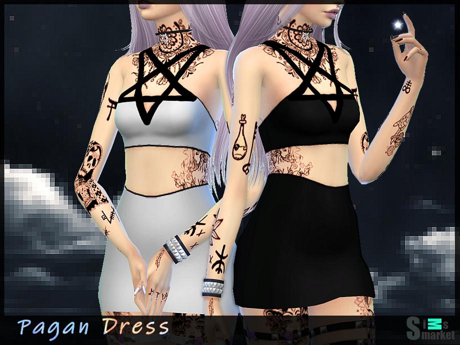 Платье Pagan by Saruin для Симс 4. Скачать мод