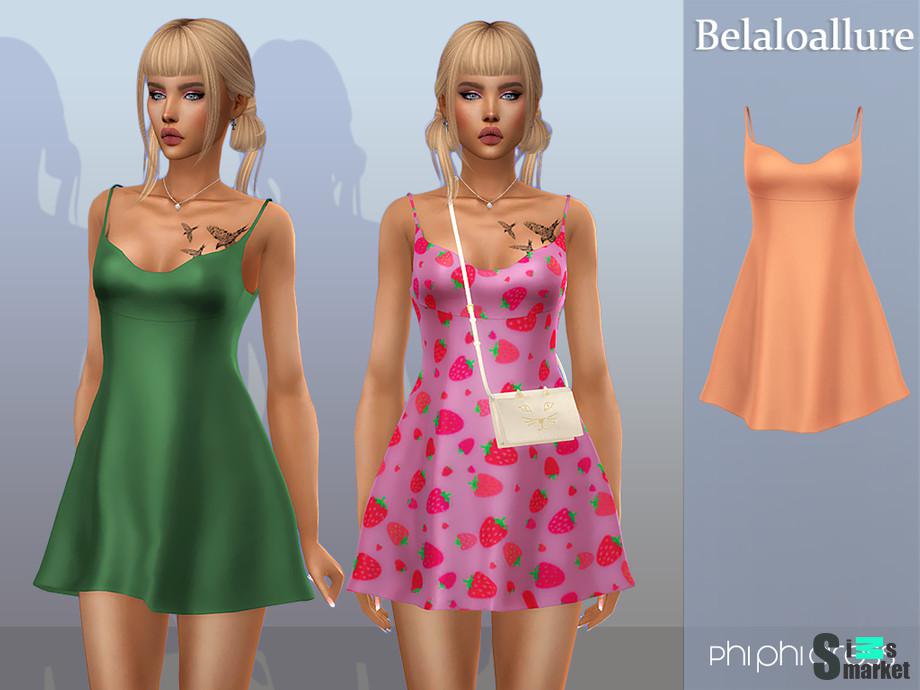 Платье phi phi by belal1997  для Симс 4. Скачать мод