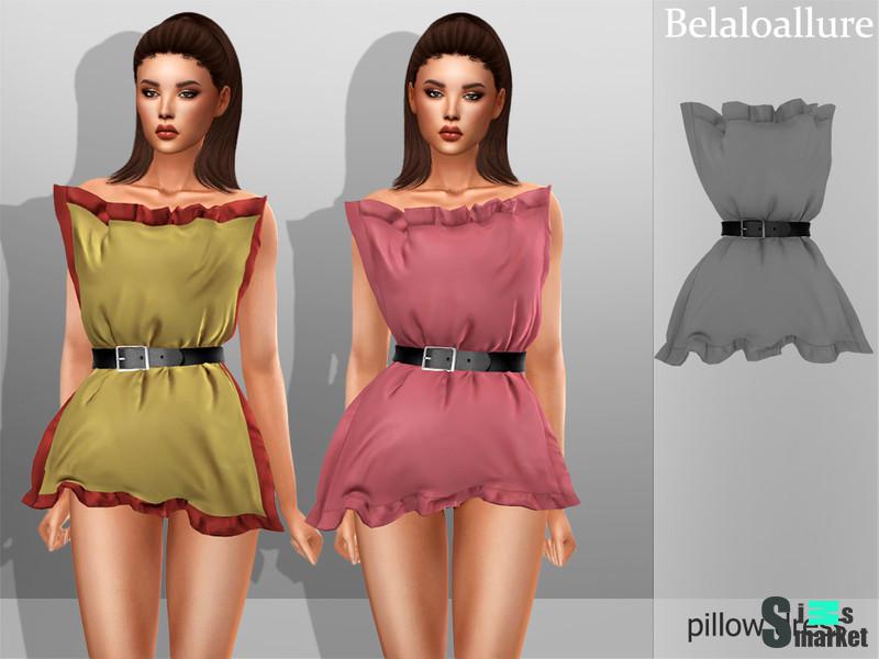 Платье pillow by belal1997 для Симс 4. Скачать мод