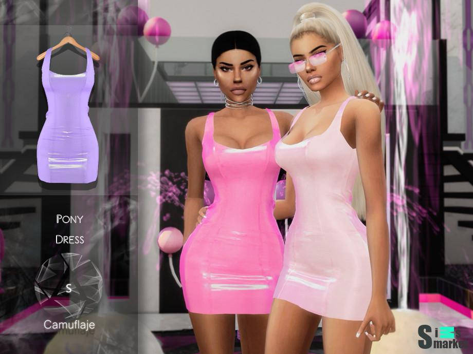 Платье Pony by Camuflaje  для Симс 4. Скачать мод