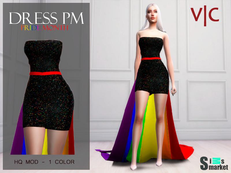 Платье PRIDEMONTH от ViySims для Симс 4. Скачать мод