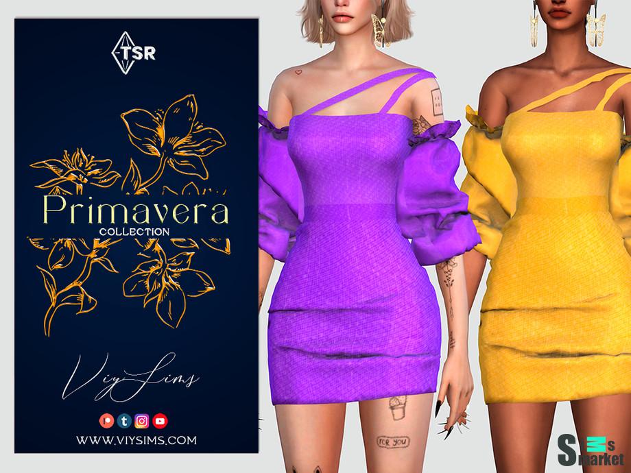 Платье PRIMAVERA X by Viy Sims для Симс 4. Скачать мод