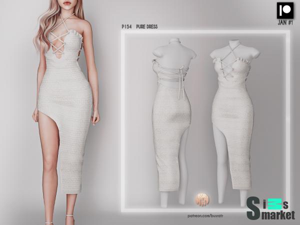 Платье pure by busra-tr для Симс 4. Скачать мод
