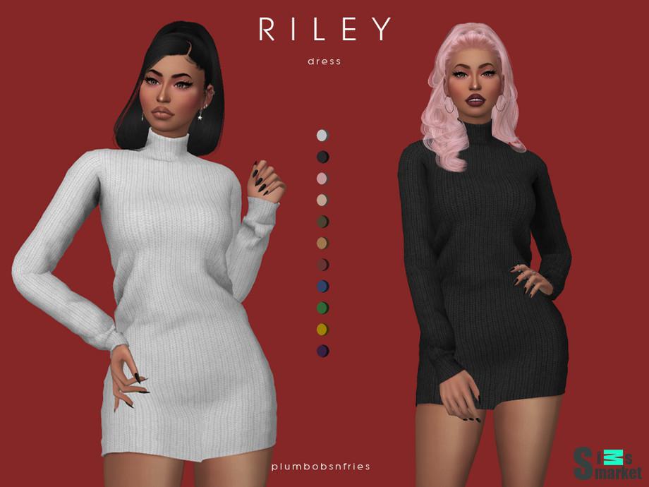 Платье RILEY by Plumbobs n Fries для Симс 4. Скачать мод