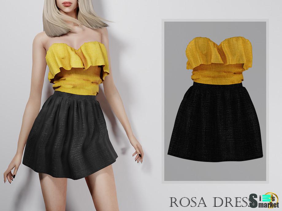 Платье Rosa by turksimmer для Симс 4. Скачать мод
