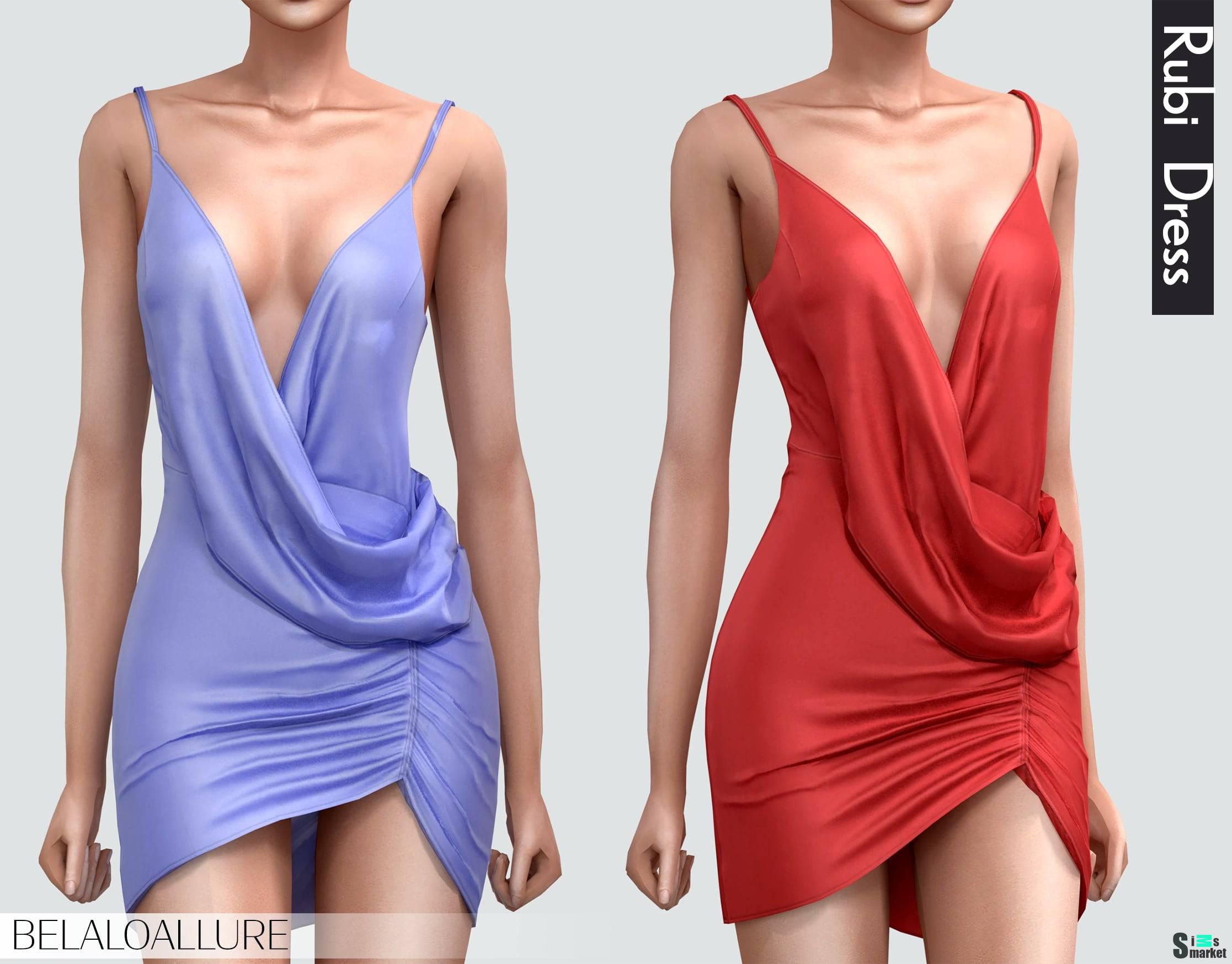 Платье "Rubi dress" BELALOALLURE для Симс 4. Скачать мод