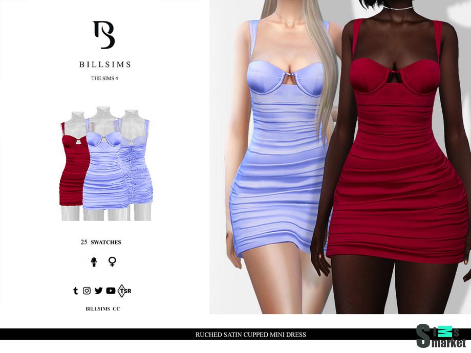 Платье Ruched2 by Bill Sims для Симс 4. Скачать мод