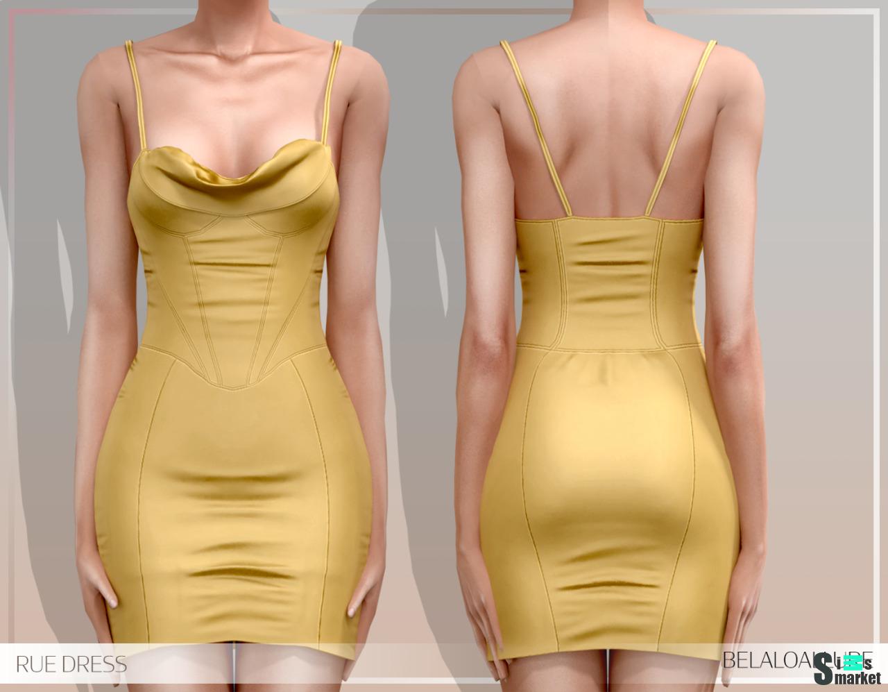 Платье "Rue dress" BELALOALLURE для Симс 4. Скачать мод