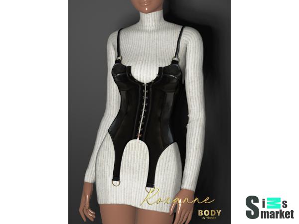 Платье с корсетом roxanne by vasquez для Симс 4. Скачать мод