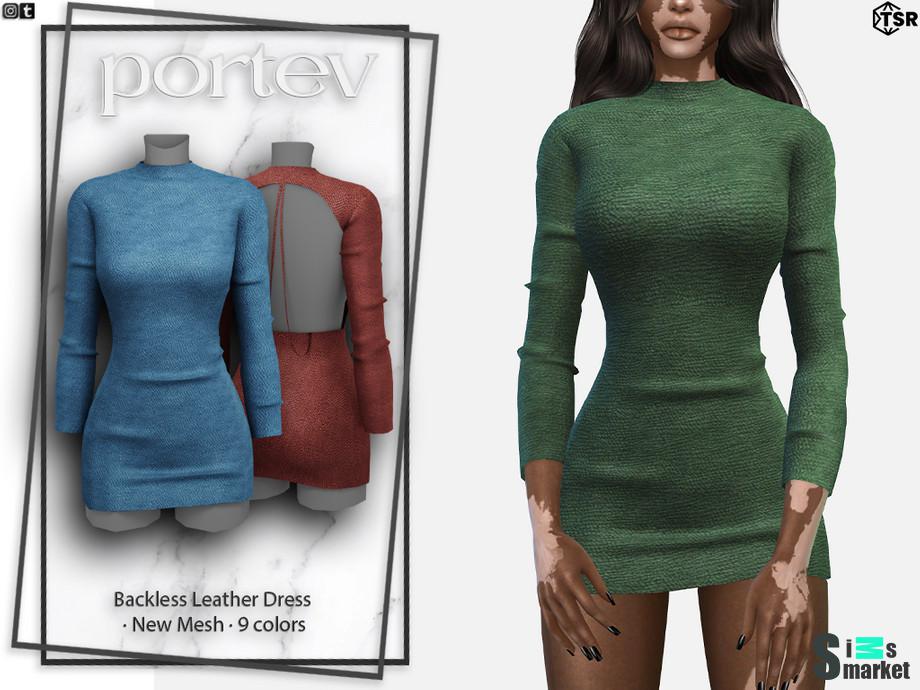 Платье с открой спиной by portev для Симс 4. Скачать мод