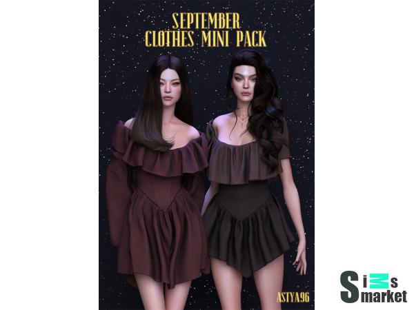 Платье september by astya96 для Симс 4. Скачать мод