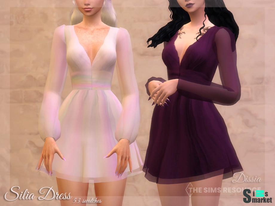 Платье Silia by Dissia для Симс 4. Скачать мод
