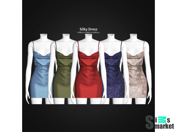 Платье silky by gorilla для Симс 4. Скачать мод