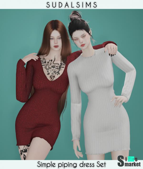 Платье simple by sudalsims для Симс 4. Скачать мод