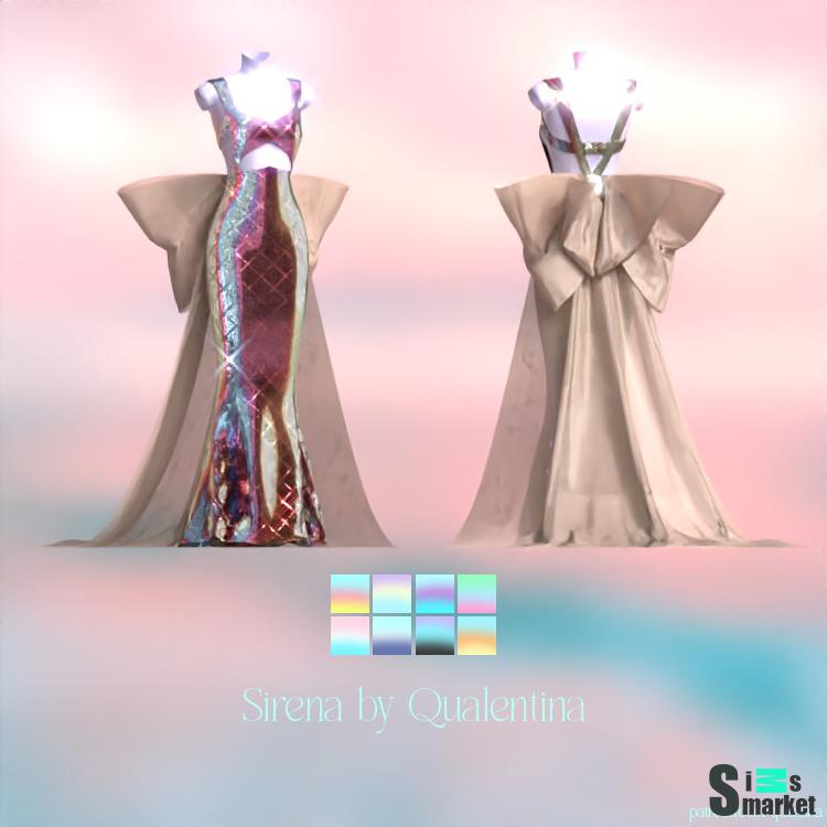 Платье Sirena by Qualentina для Симс 4. Скачать мод