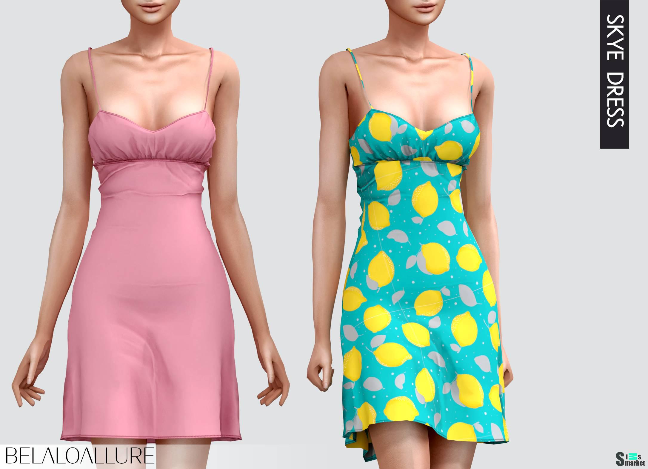 Платье "Skye dress" BELALOALLURE для Симс 4. Скачать мод