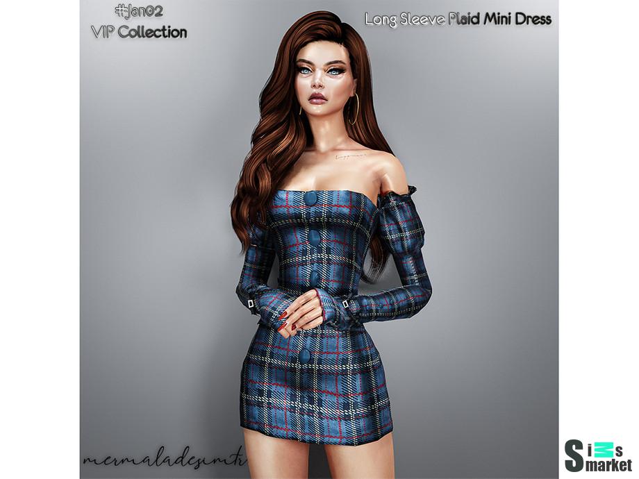 Платье Sleeve by mermaladesimtr для Симс 4. Скачать мод