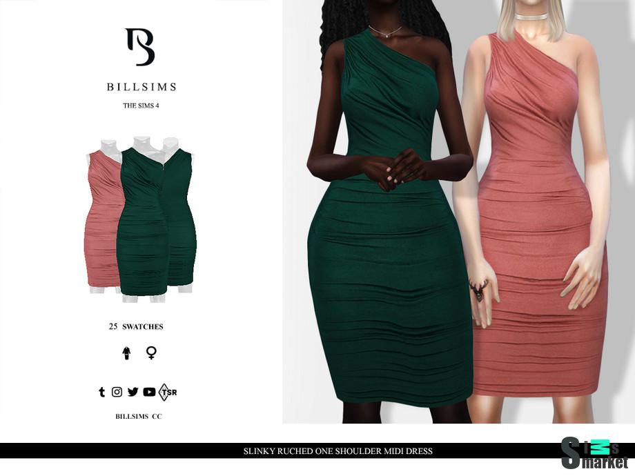 Платье Slinky by Bill Sims для Симс 4. Скачать мод