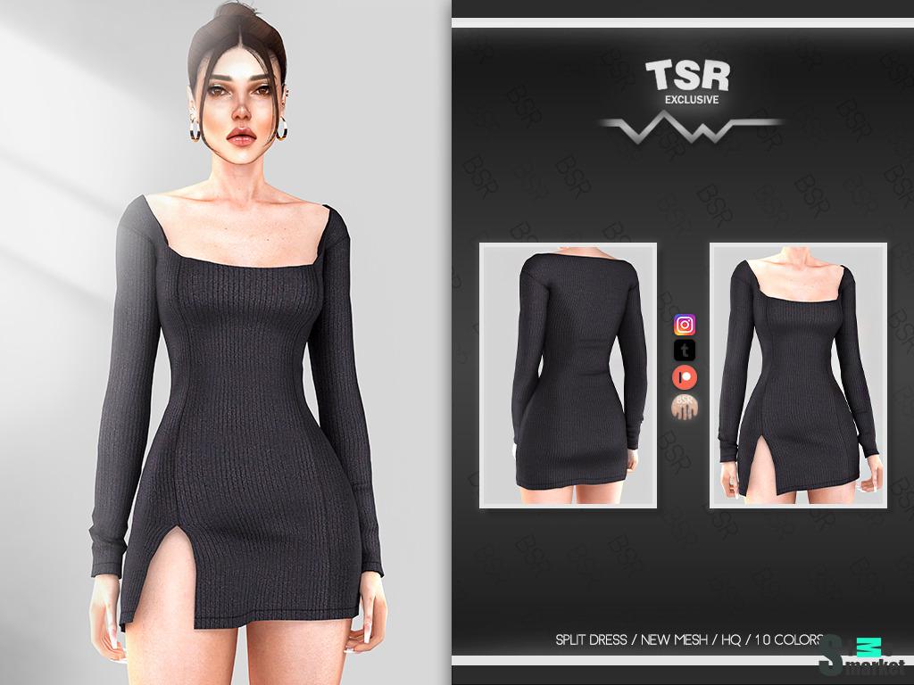 Платье "SPLIT DRESS BD973" для Симс 4. Скачать мод