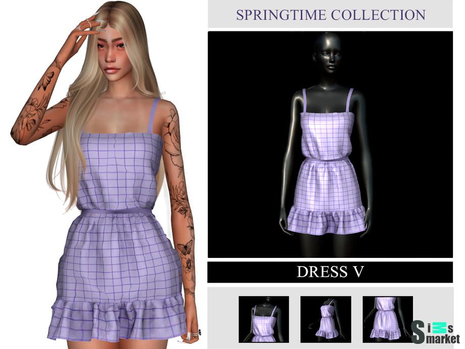 Платье SpringTime by Viy Sims для Симс 4. Скачать мод