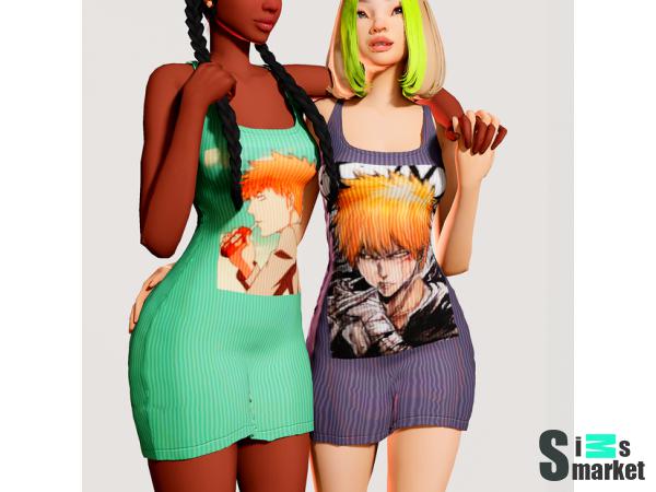 Платье strawberry by saruin для Симс 4. Скачать мод