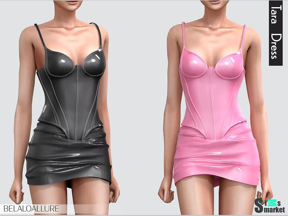 Платье Tara by belal1997 для Симс 4. Скачать мод