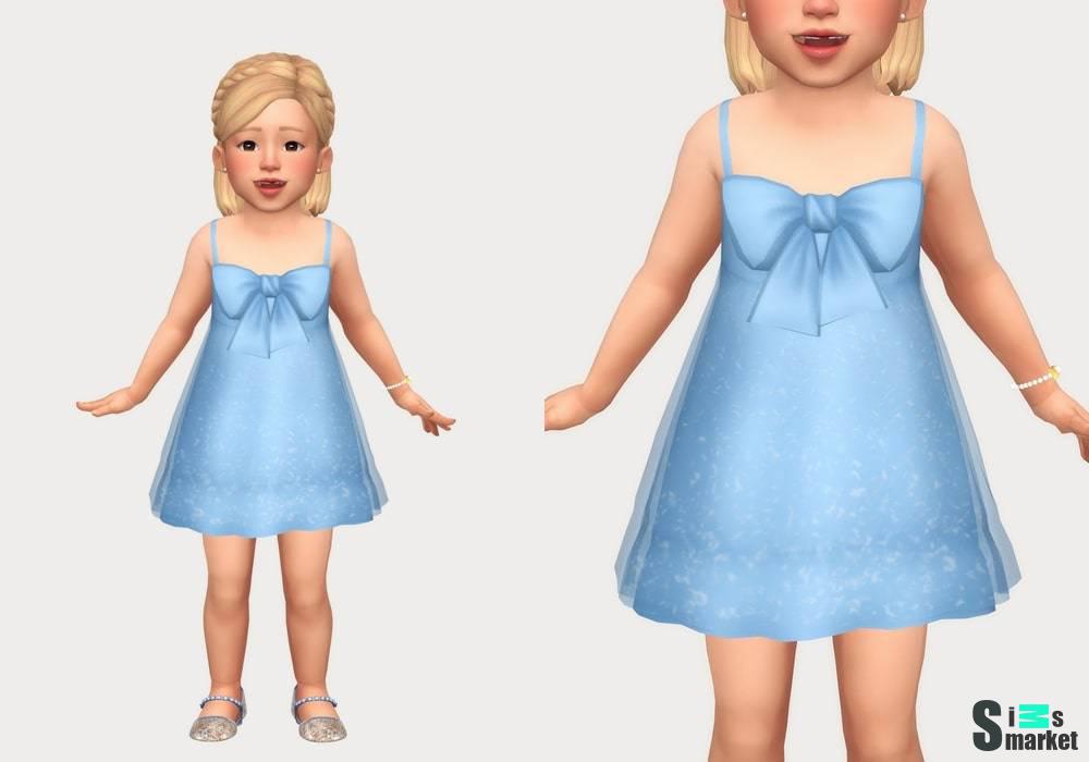 Платье "tulle bow dress" для Симс 4 для Симс 4. Скачать мод