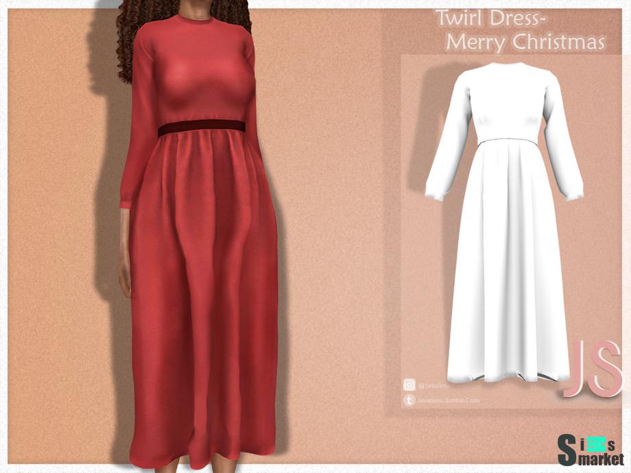 Платье Twirl by JavaSims для Симс 4. Скачать мод