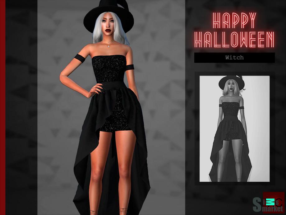 Платье Ведьмы by Viy Sims для Симс 4. Скачать мод