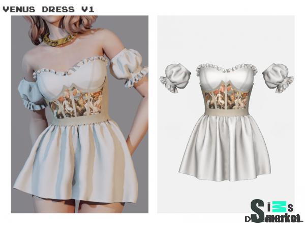 Платье venus by dreamgirl для Симс 4. Скачать мод
