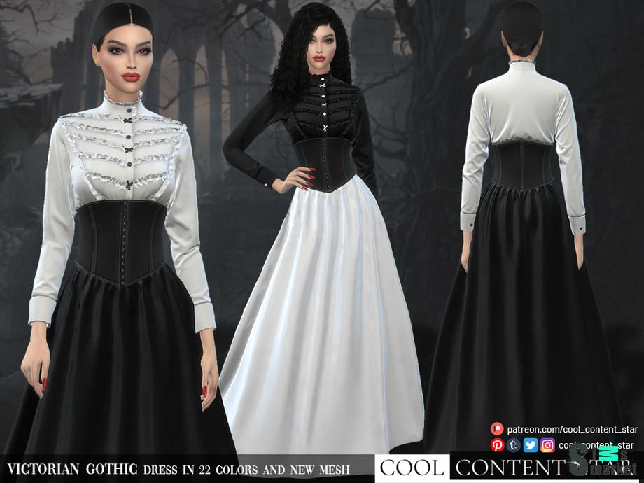 Платье Victorian by sims2fanbg для Симс 4. Скачать мод