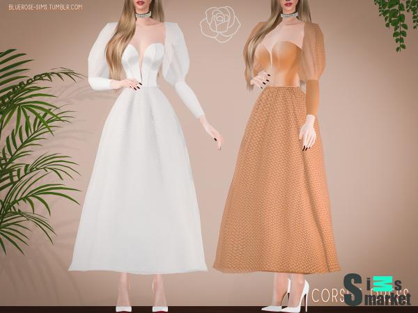 Платье vintage by bluerose-sims для Симс 4. Скачать мод