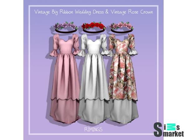 Платье vintage by RIMINGS для Симс 4. Скачать мод