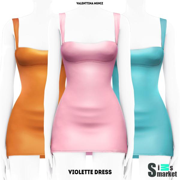 Платье violette by valentinamuniz для Симс 4. Скачать мод