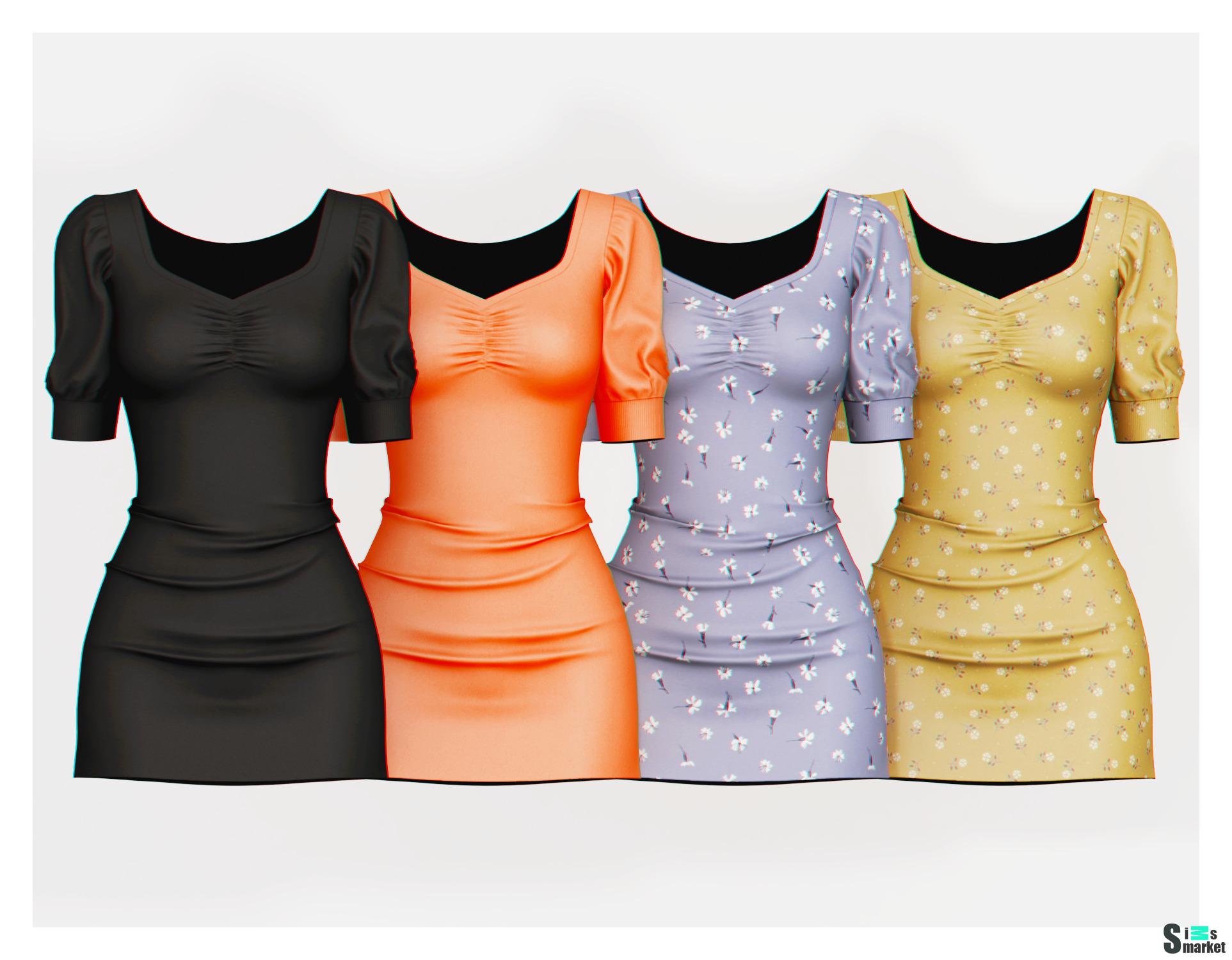 Платье "Voltage" by plbsims для Симс 4. Скачать мод