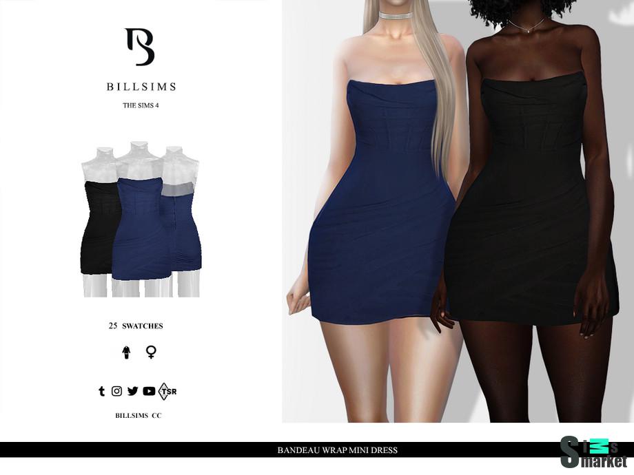 Платье Wrap by Bill Sims для Симс 4. Скачать мод