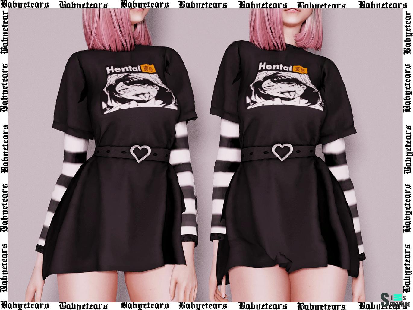 Платье ♡Egirl outfit♡ для Симс 4. Скачать мод