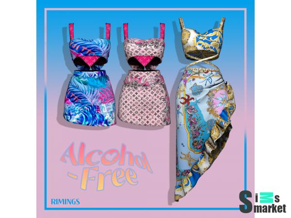 Платья twice by RIMINGS для Симс 4. Скачать мод