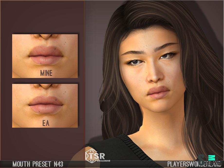 PlayersWonderland - Mouth Preset N43 для Симс 4. Скачать мод