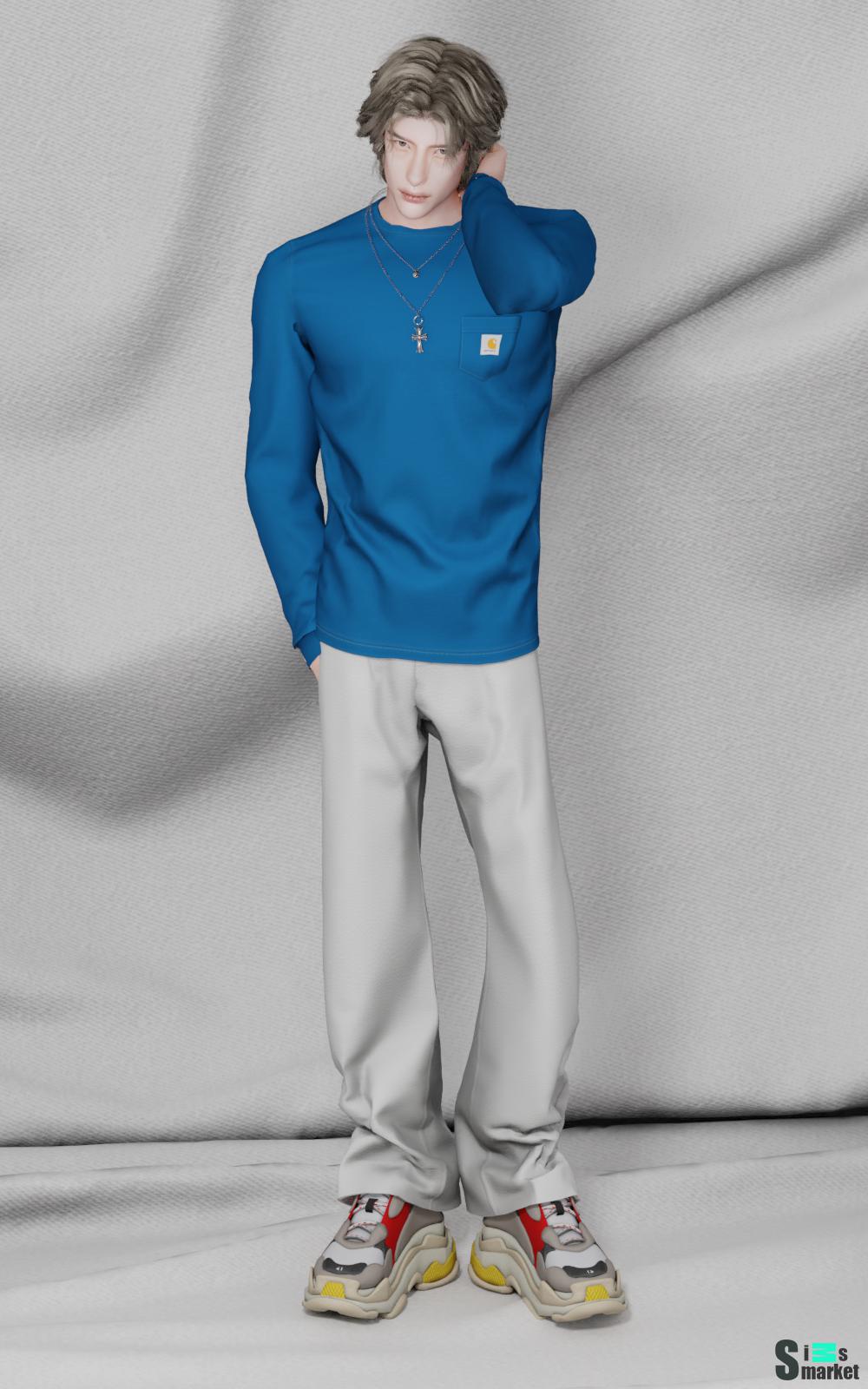 Pocket long sleeve by XION для Симс 4. Скачать мод