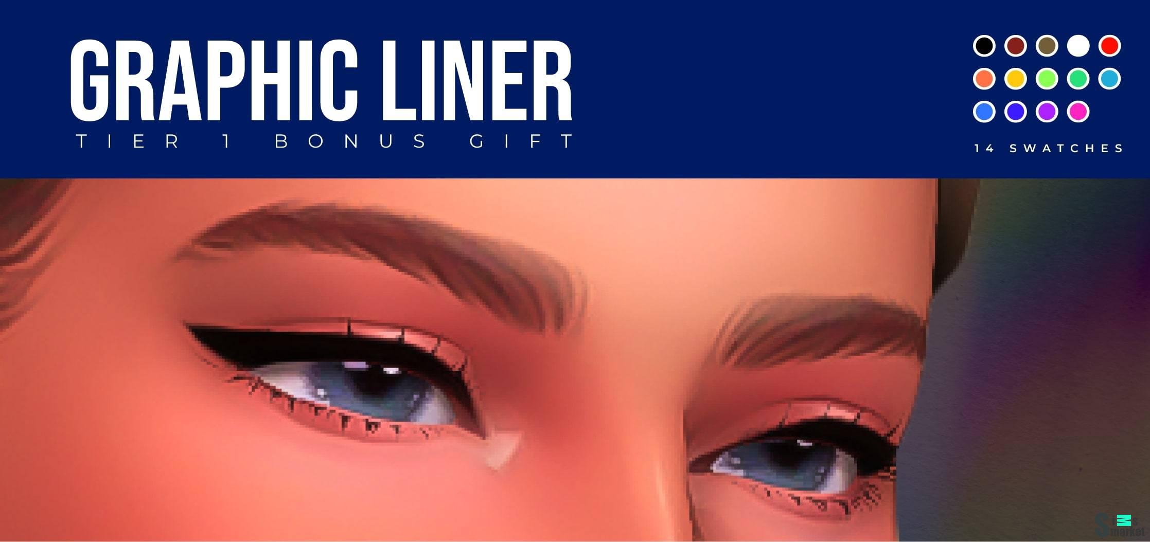 Подводка для глаз "Graphic Eyeliner" для Симс 4 для Симс 4. Скачать мод