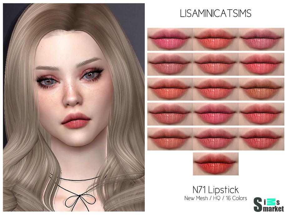 Помада N71 by Lisaminicatsims для Симс 4. Скачать мод