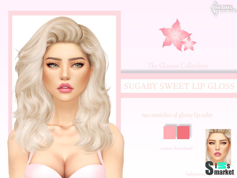 Помада Sugary Sweet by LadySimmer94 для Симс 4. Скачать мод