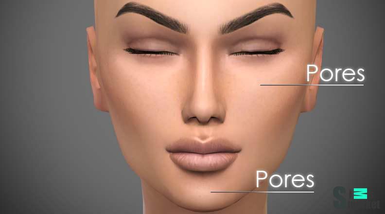 Поры "Subtle Pores"  для Симс 4. Скачать мод