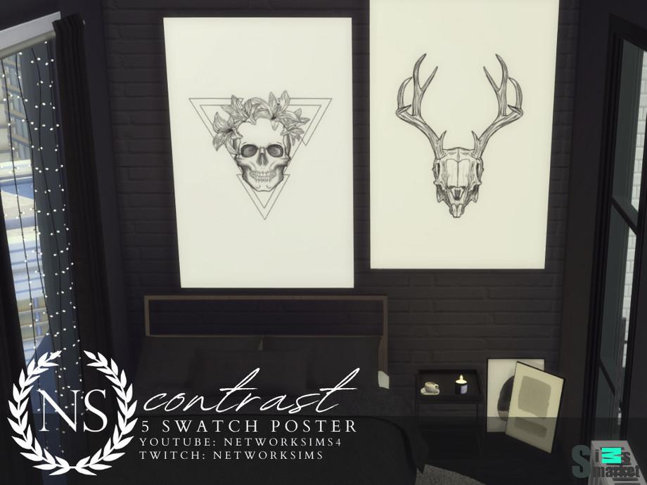 Постеры Contrast by networksims для Симс 4. Скачать мод