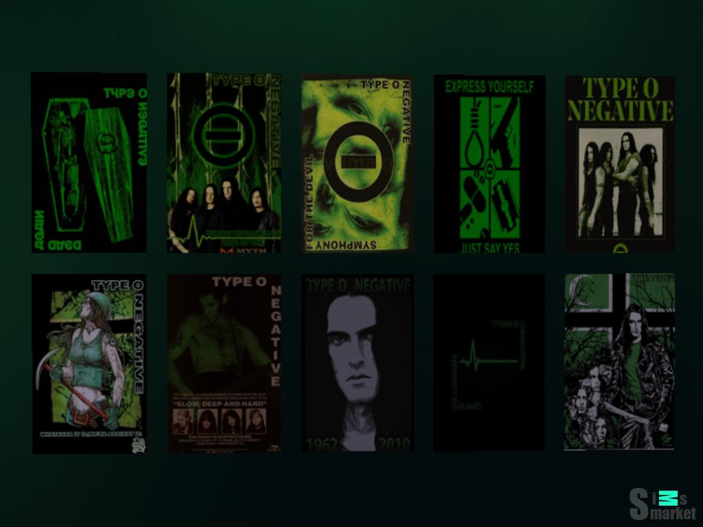 постеры type o negative для Симс 4. Скачать мод